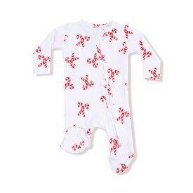 Angel Dear Angel Dear 2 Way Zipper Footie Romper - Candy Canes