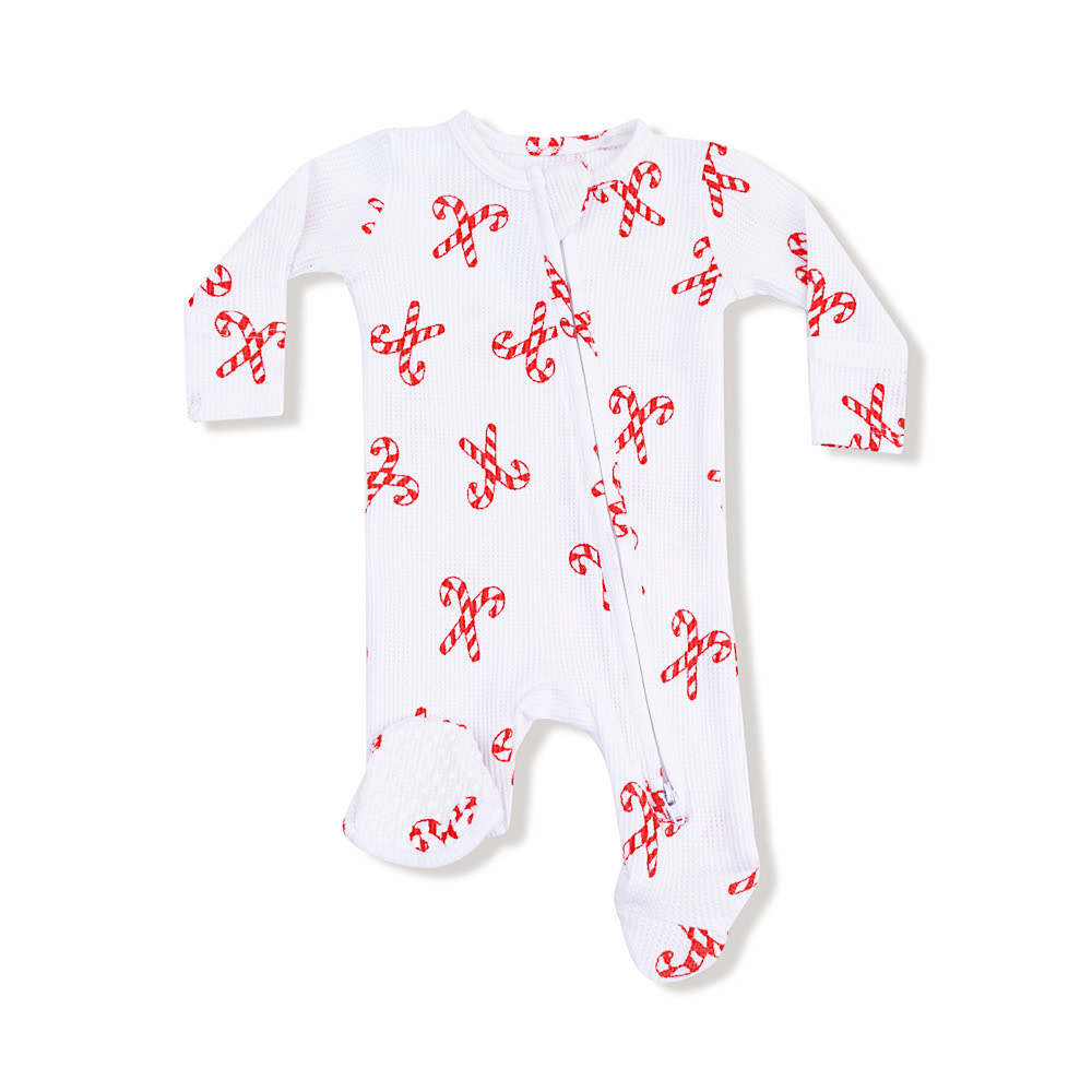 Angel Dear 2 Way Zipper Footie Romper - Candy Canes