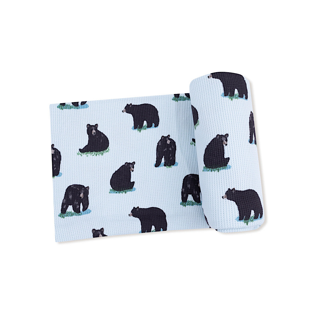 Angel Dear Angel Dear Swaddle Blanket 45x45 - Black Bears
