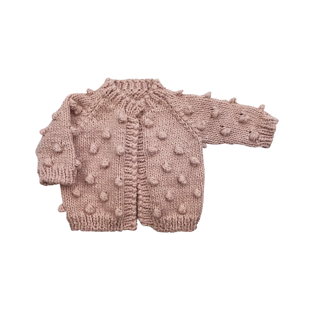 The Blueberry Hill Baby Popcorn Cardigan Blush
