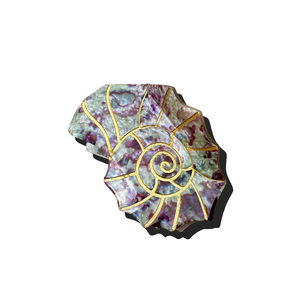 Solar Eclipse Sundial Shell Claw Hair Clip - Mother of Pearl