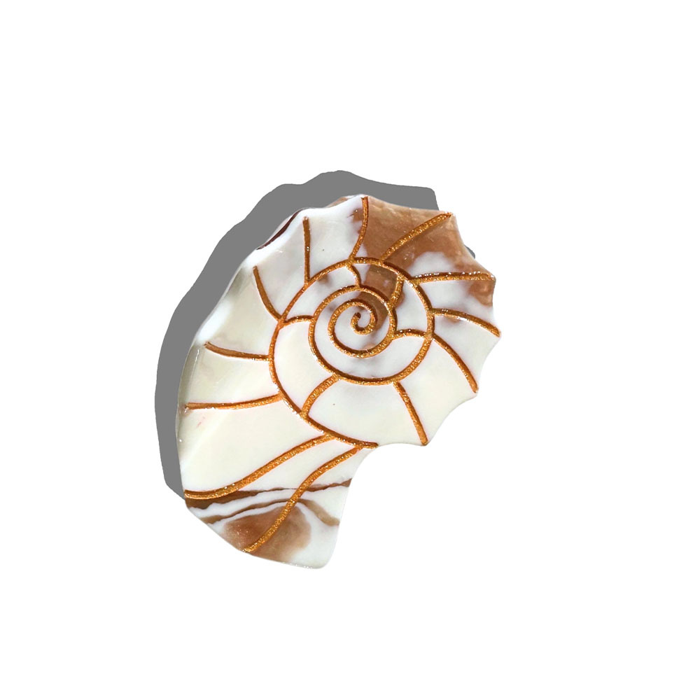 Solar Eclipse Sundial Shell Claw Hair Clip - Golden Sand