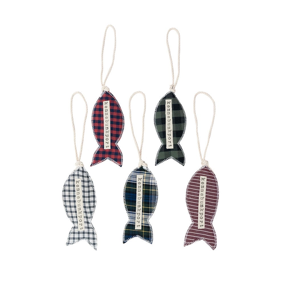 Seagate Studios Upcycled Fish Ornament - Kennebunkport - Tartan