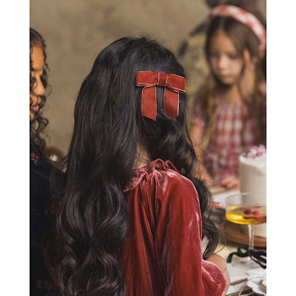Noralee Velvet Bow - Ruby