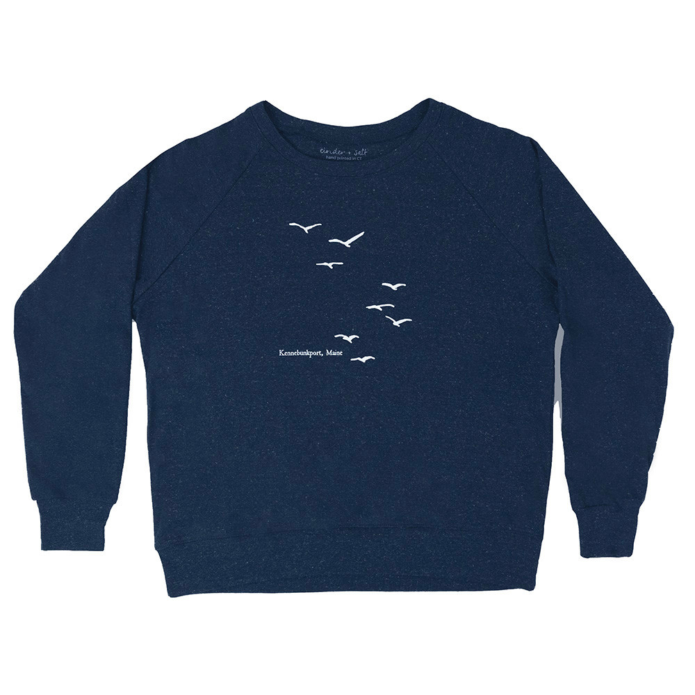 cinder + salt Cinder + Salt Adult Slouchy Pullover - Kennebunkport Seagulls
