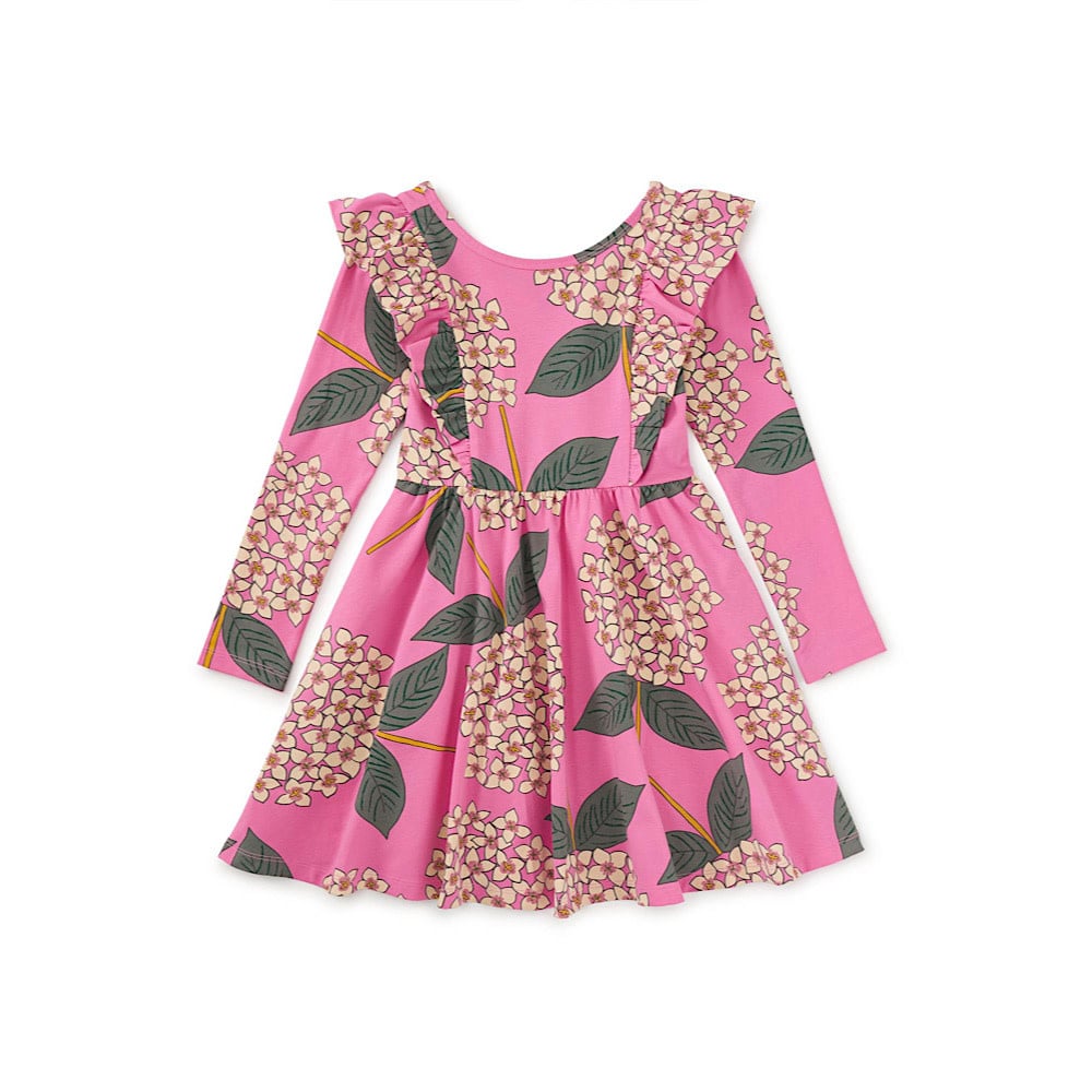 Tea Collection Ruffle Shoulder Ballet Dress - Hydrangea Burst