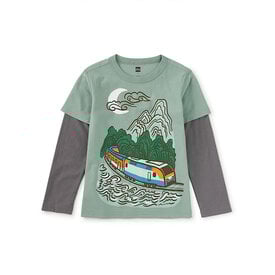 Tea Collection Tea Collection Korean Train Layered Tee - Sea
