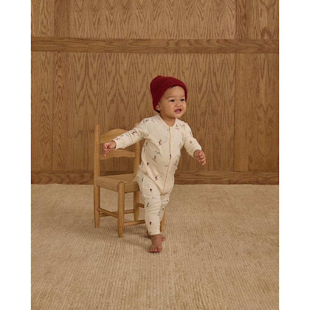 Rylee + Cru Organic Long John Pajamas - Skiers