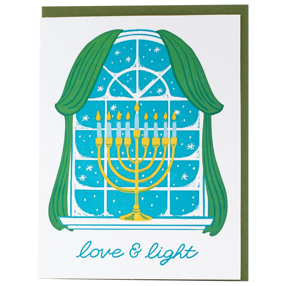 Smudge Ink Card - Window Menorah