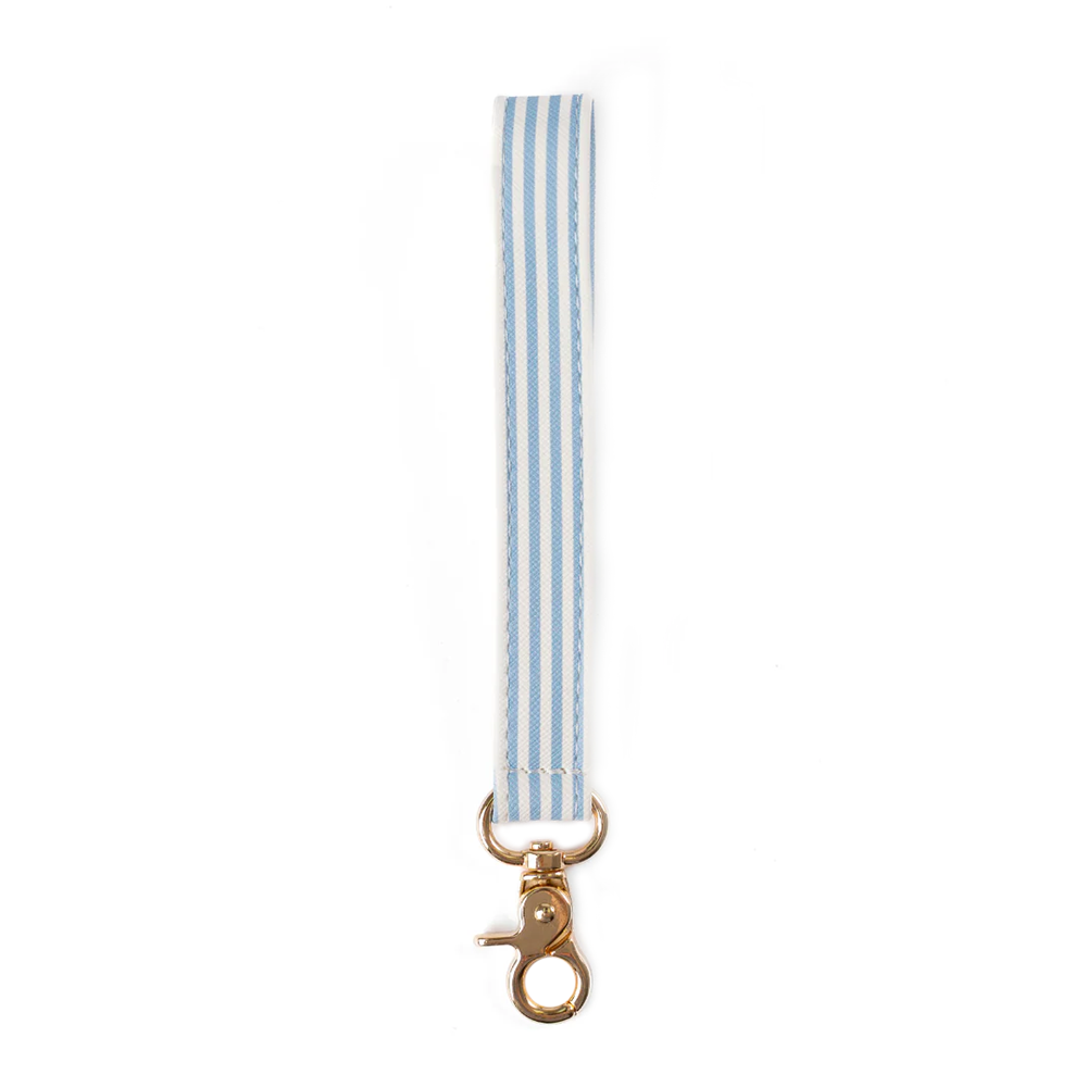 Elyse Breanne Design Wristlet Keychain - Blue Stripes