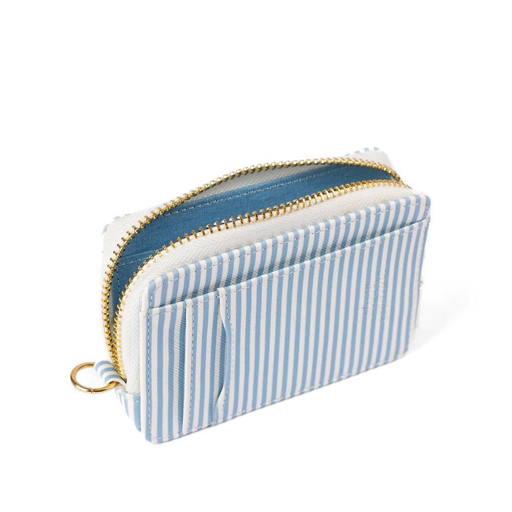 Elyse Breanne Design Zip Wallet - Blue Stripes