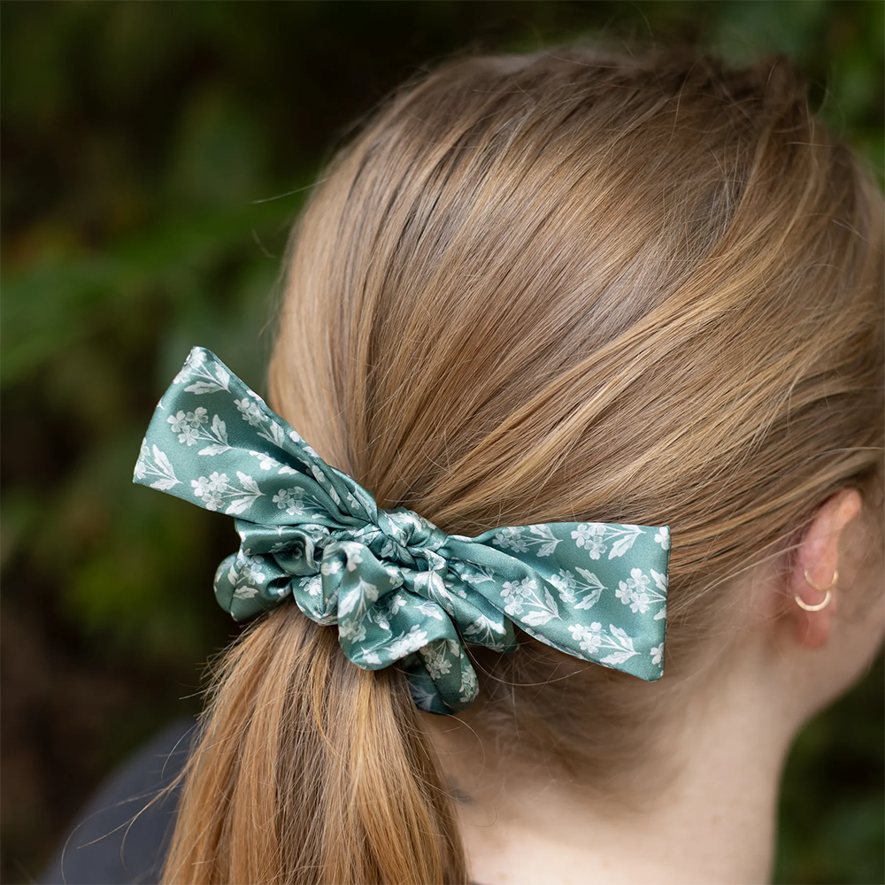 Elyse Breanne Design Satin Scrunchie - Forget Me Nots