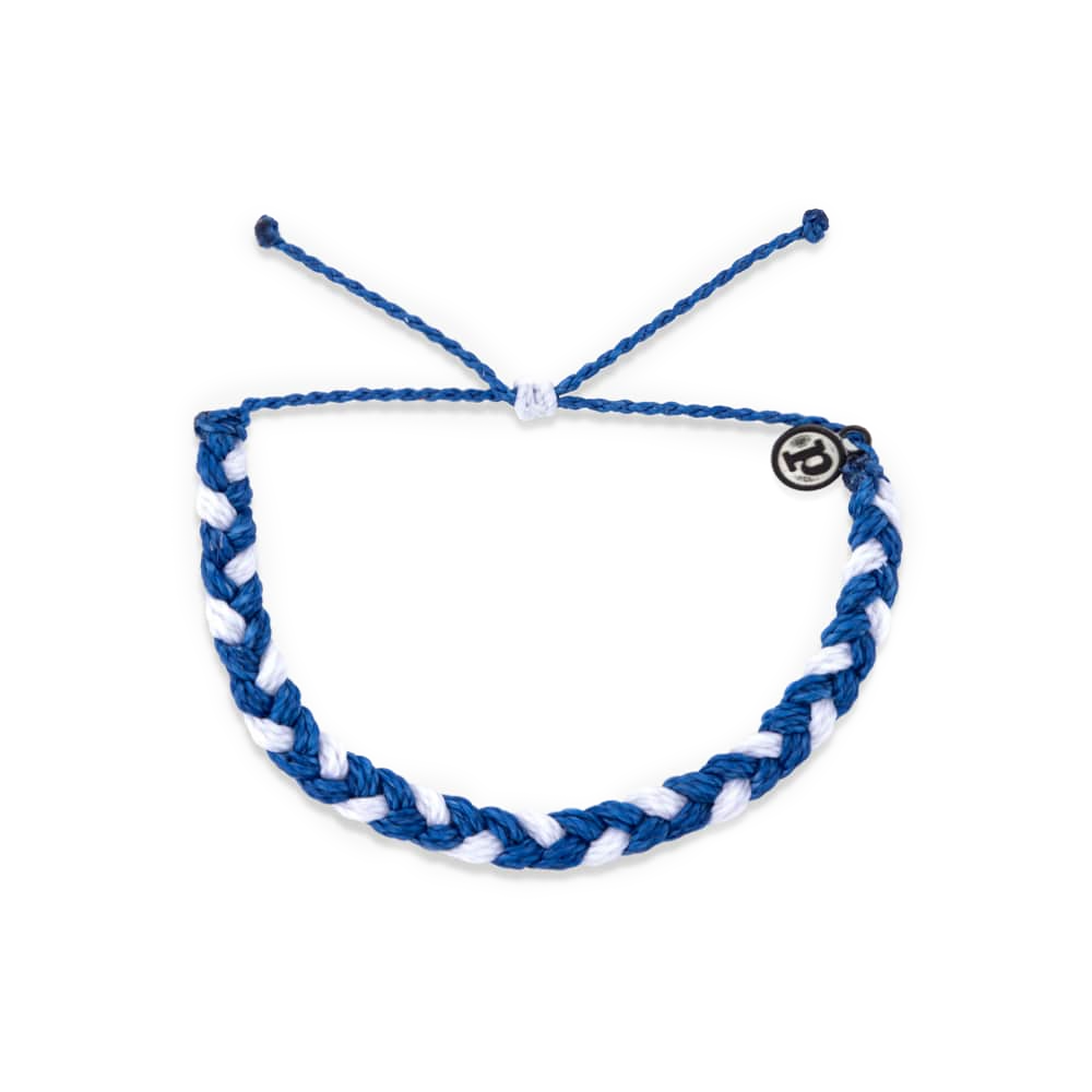 Pura Vida Braided Bracelet - Blue & White
