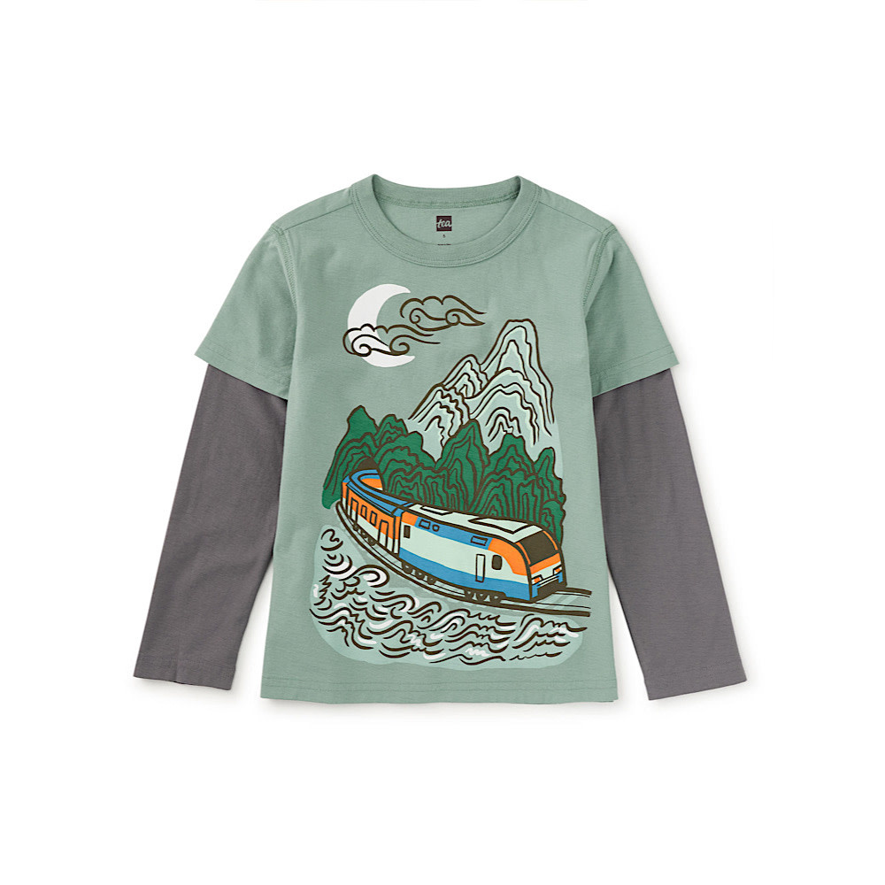 Tea Collection Korean Train Layered Tee - Sea