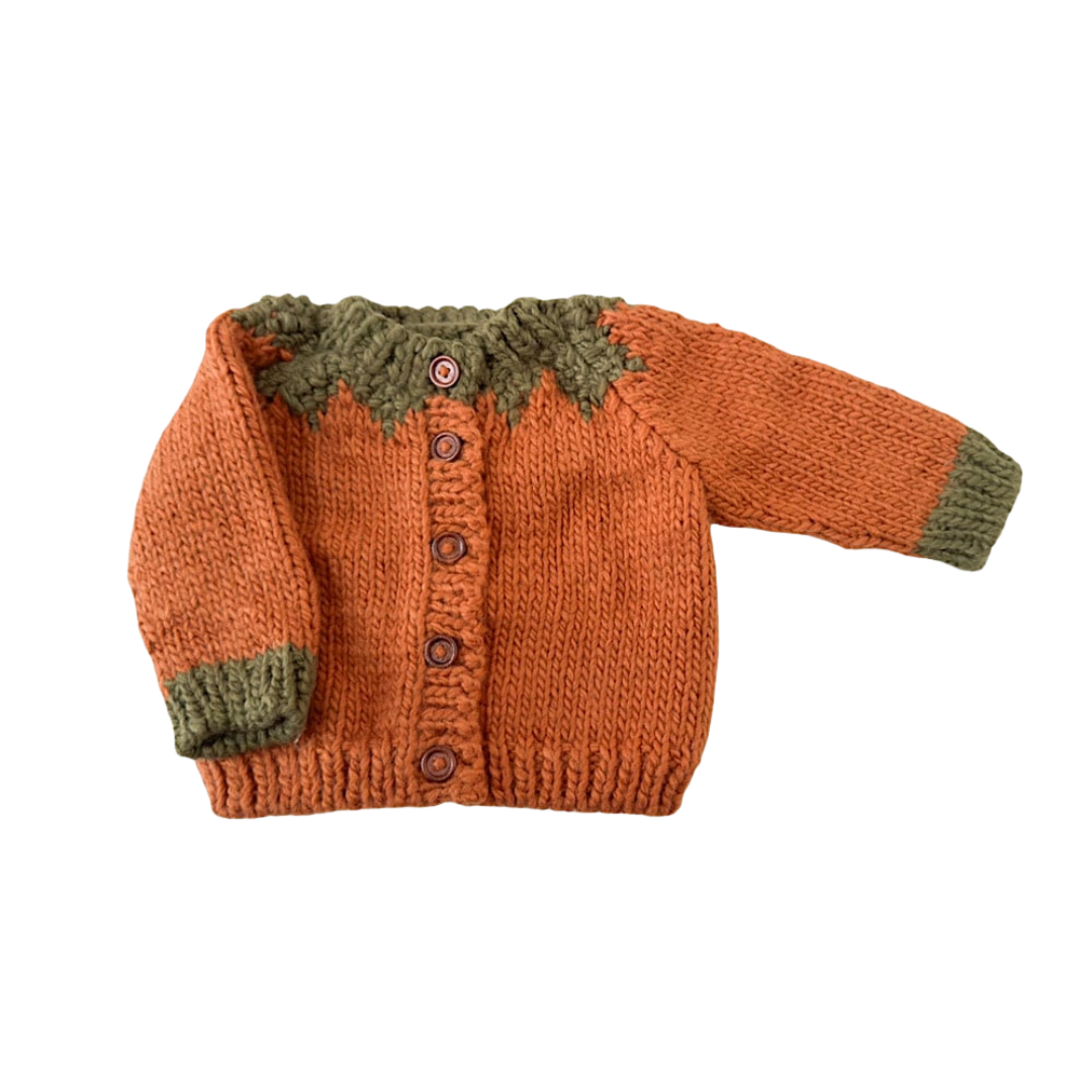 The Blueberry Hill Baby Pumpkin Cardigan - Clay