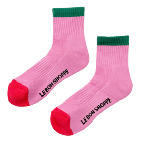 Le Bon Shoppe Le Bon Shoppe Girlfriend Socks - Color Block Rose Green