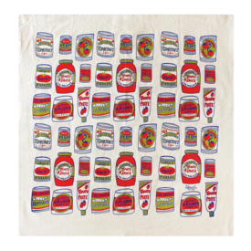 Calhoun & Co. Screen Printed Tea Towel - Canned Tomatoes