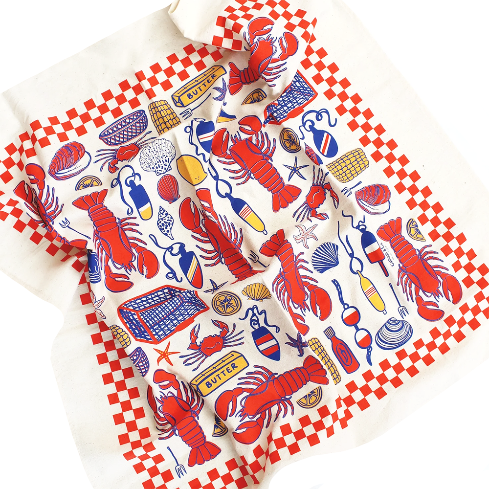 Screen Printed Tea Towel - Lobster Shack
