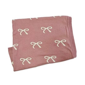 Viverano Organics Viverano Organics Cotton Reversible Knit Baby Blanket - Sweet Bow