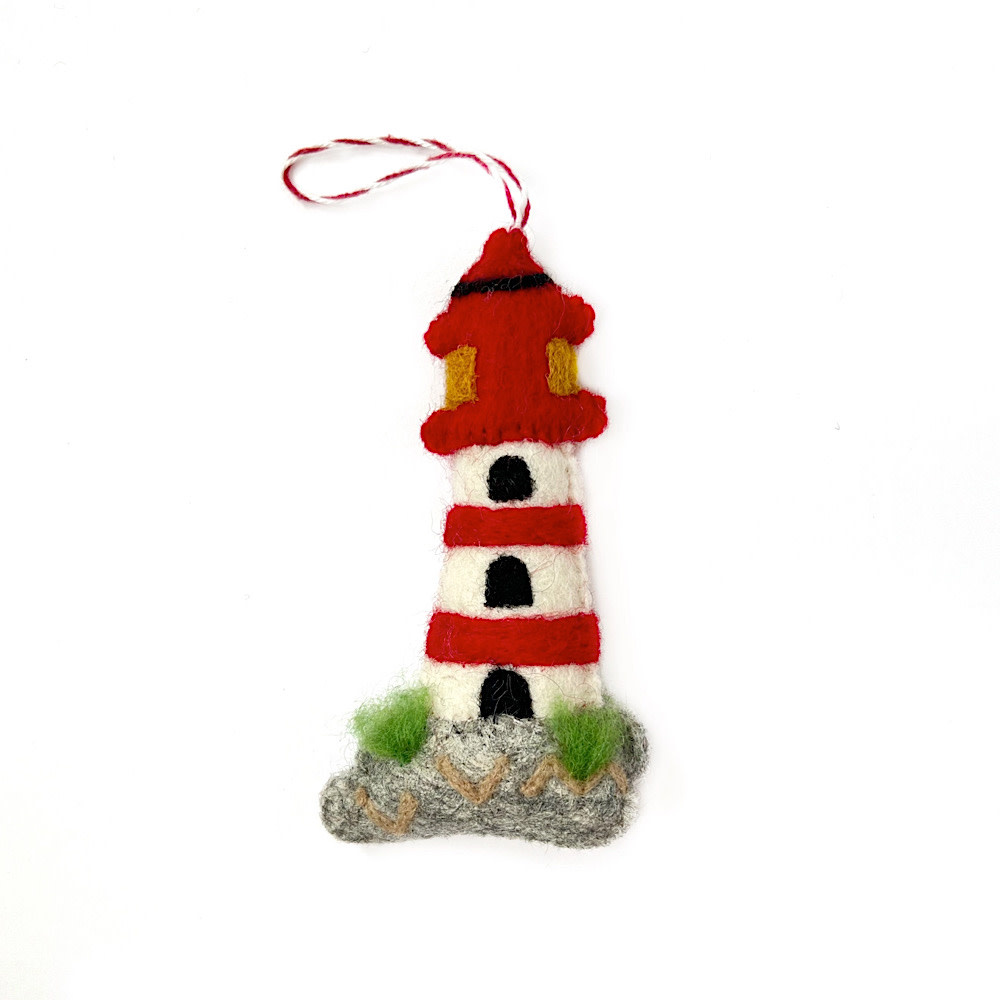 Ornaments 4 Orphans Lighthouse Felt Wool Ornament