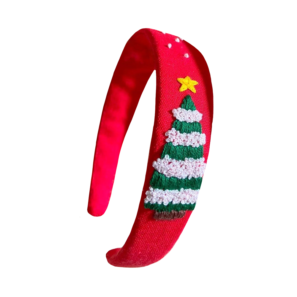 Quince Fables Quince Fables Embroidered Headband - Christmas Tree