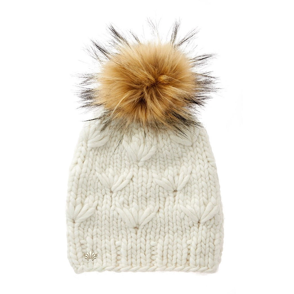 Lele Sadoughi Knit Motley Beanie - White Lie