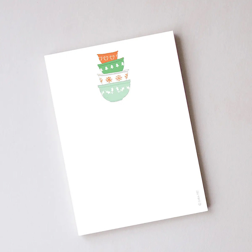 Sara Fitz Notepad - Vintage Mixing Bowls