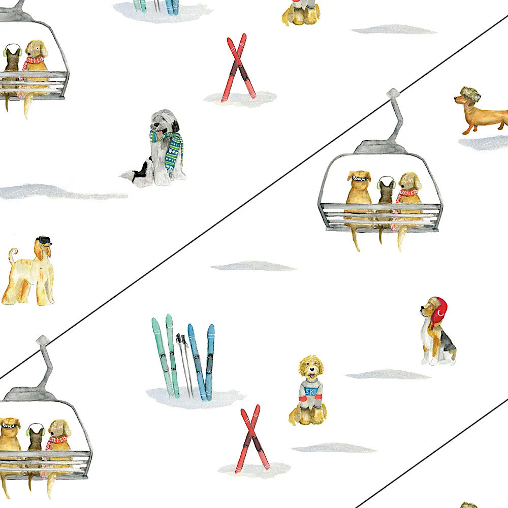 Emmy+Olly Gift Wrap - Set of 3 - Ski Dogs