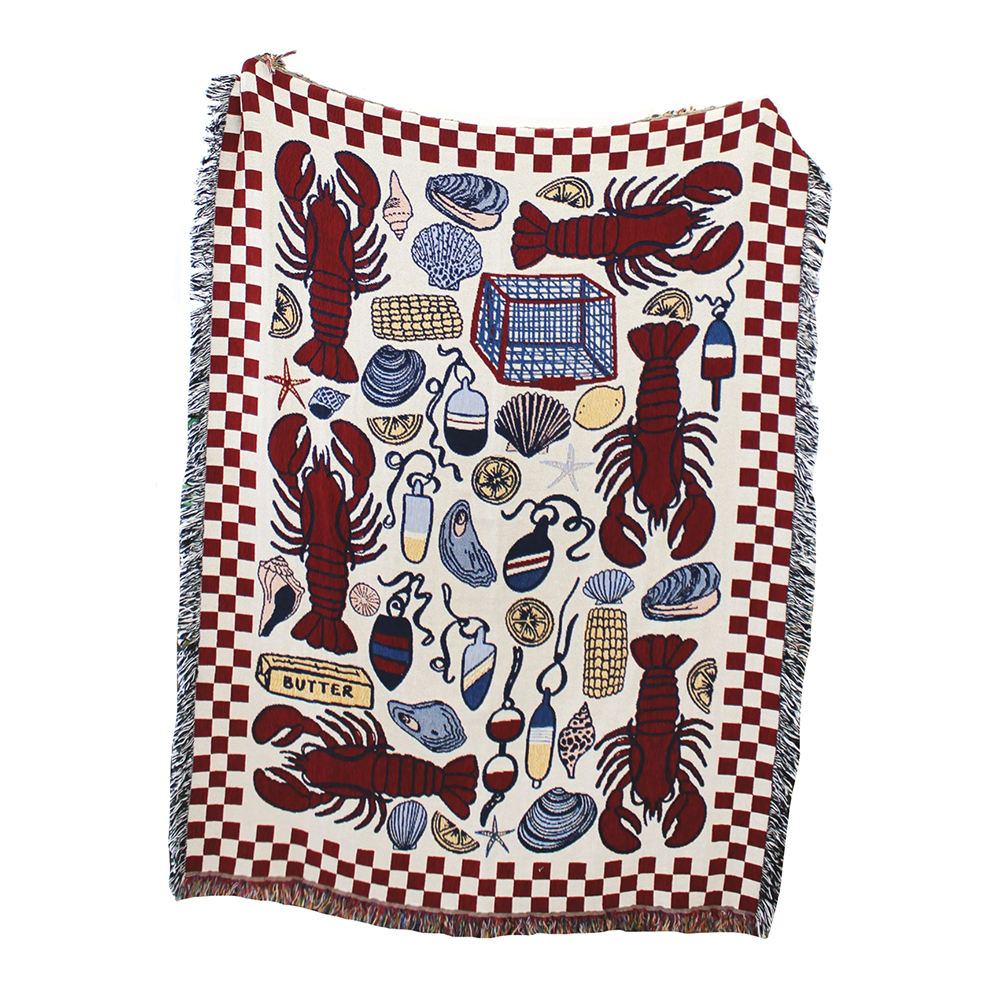 Calhoun & Co. Lobster Shack Tapestry Blanket