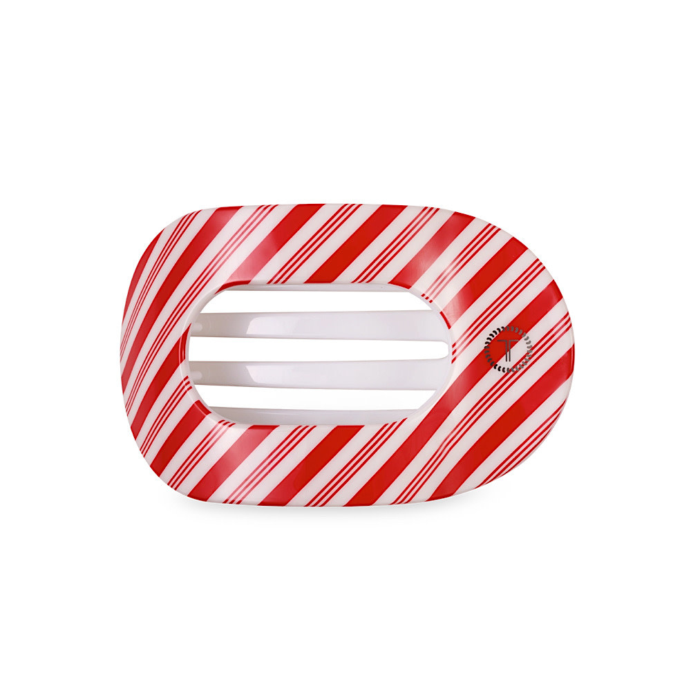 Teleties Flat Round Clip - Medium - Candy Cane Crush