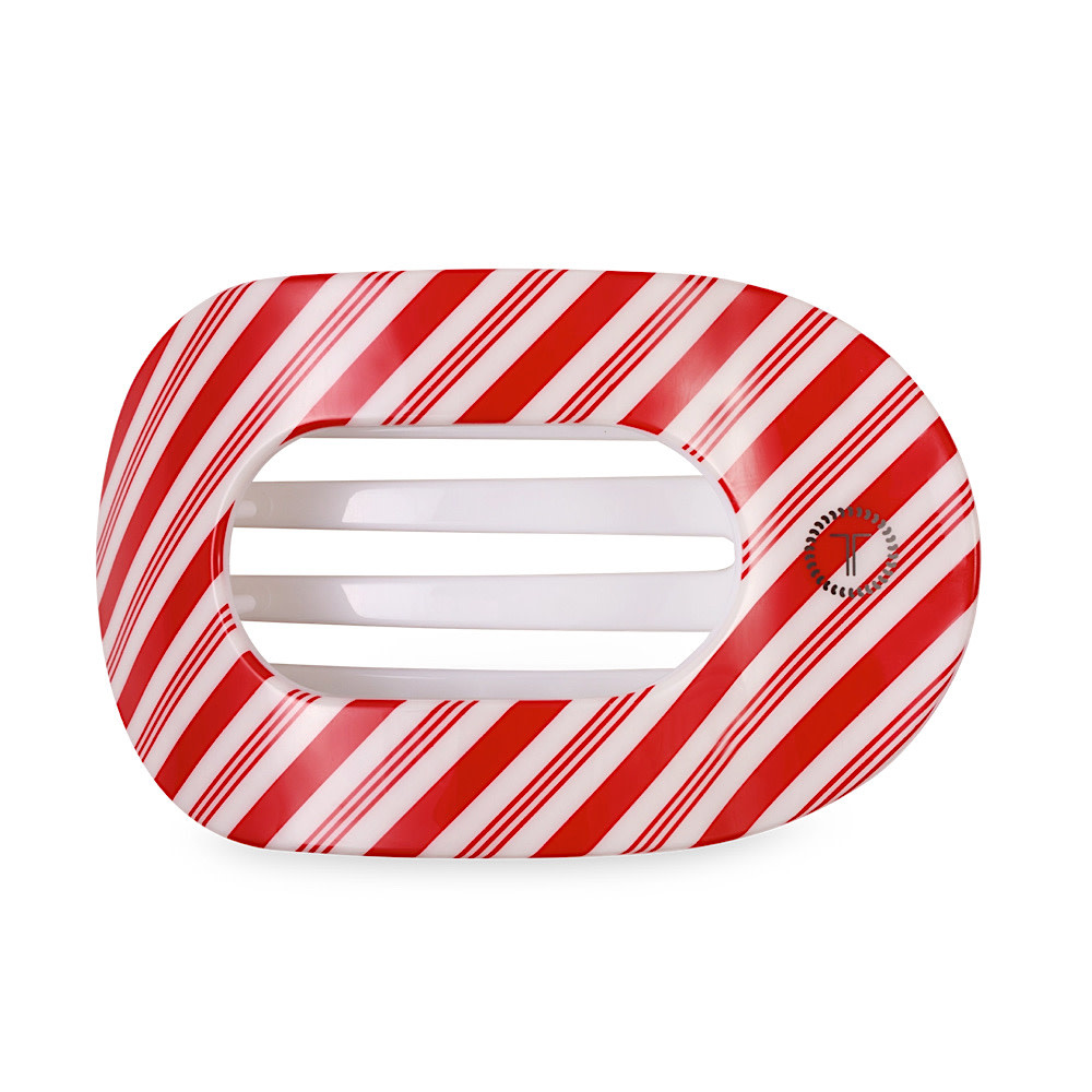 Teleties Flat Round Clip - Large - Candy Cane Crush