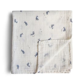 Mushie Mushie Swaddle Blanket - Whales