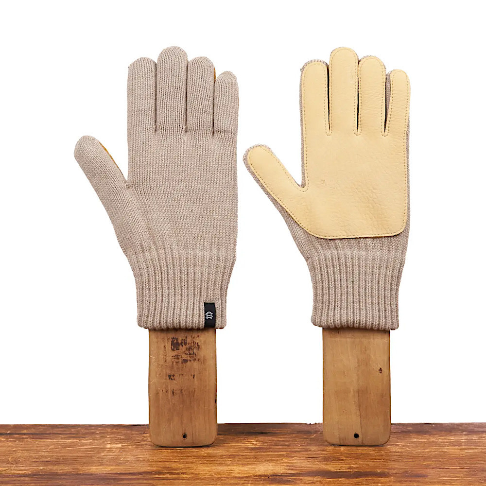 Upstate Stock Merino Wool Glove w/ Deer Skin - Hemp