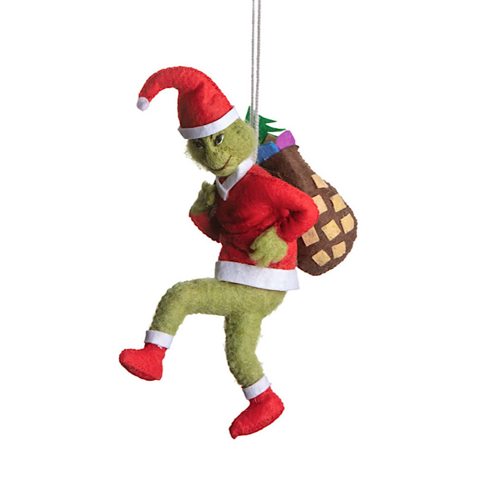 Silk Road Bazaar Ornament - Grinch Santa