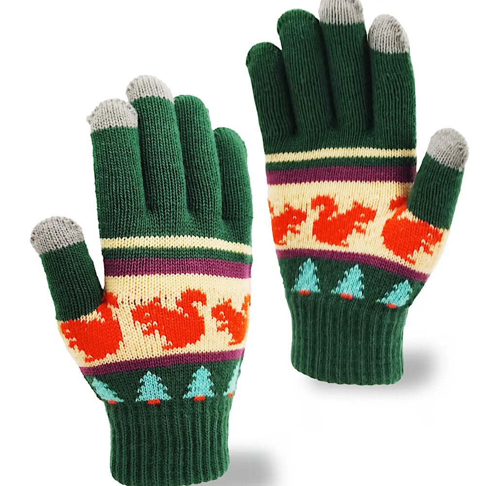 Knit Gloves - Forest Squirrel