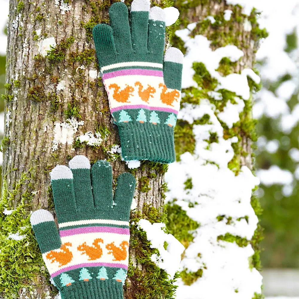 Knit Gloves - Forest Squirrel