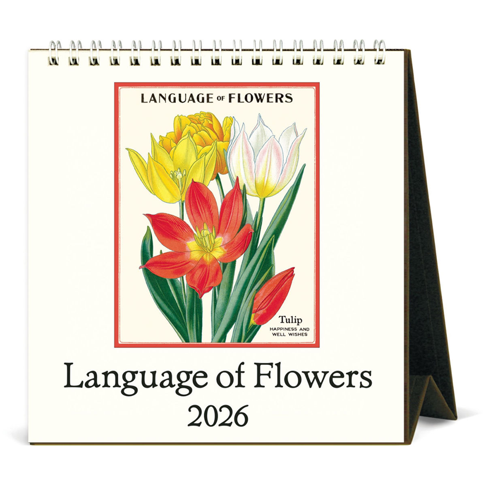 Cavallini 2026 Desk Calendar - Language of Flowers