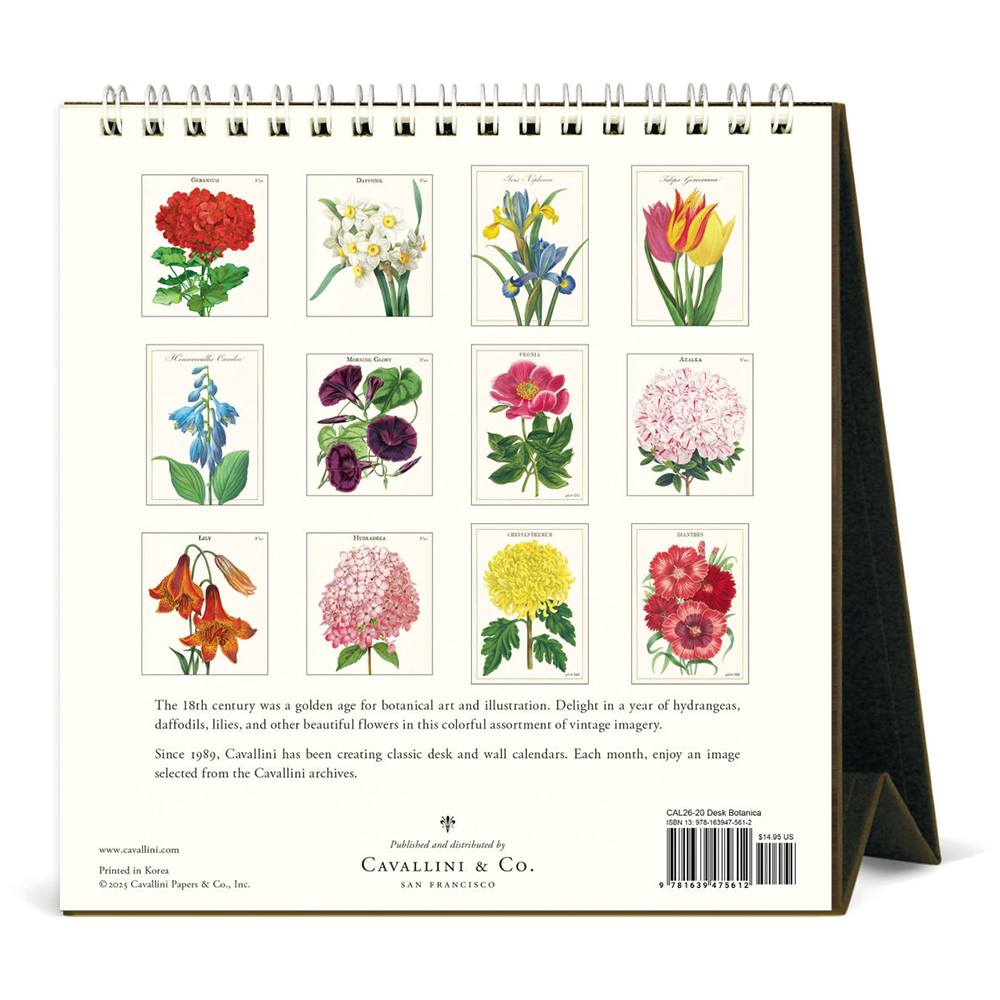 Cavallini 2026 Desk Calendar - Botanica