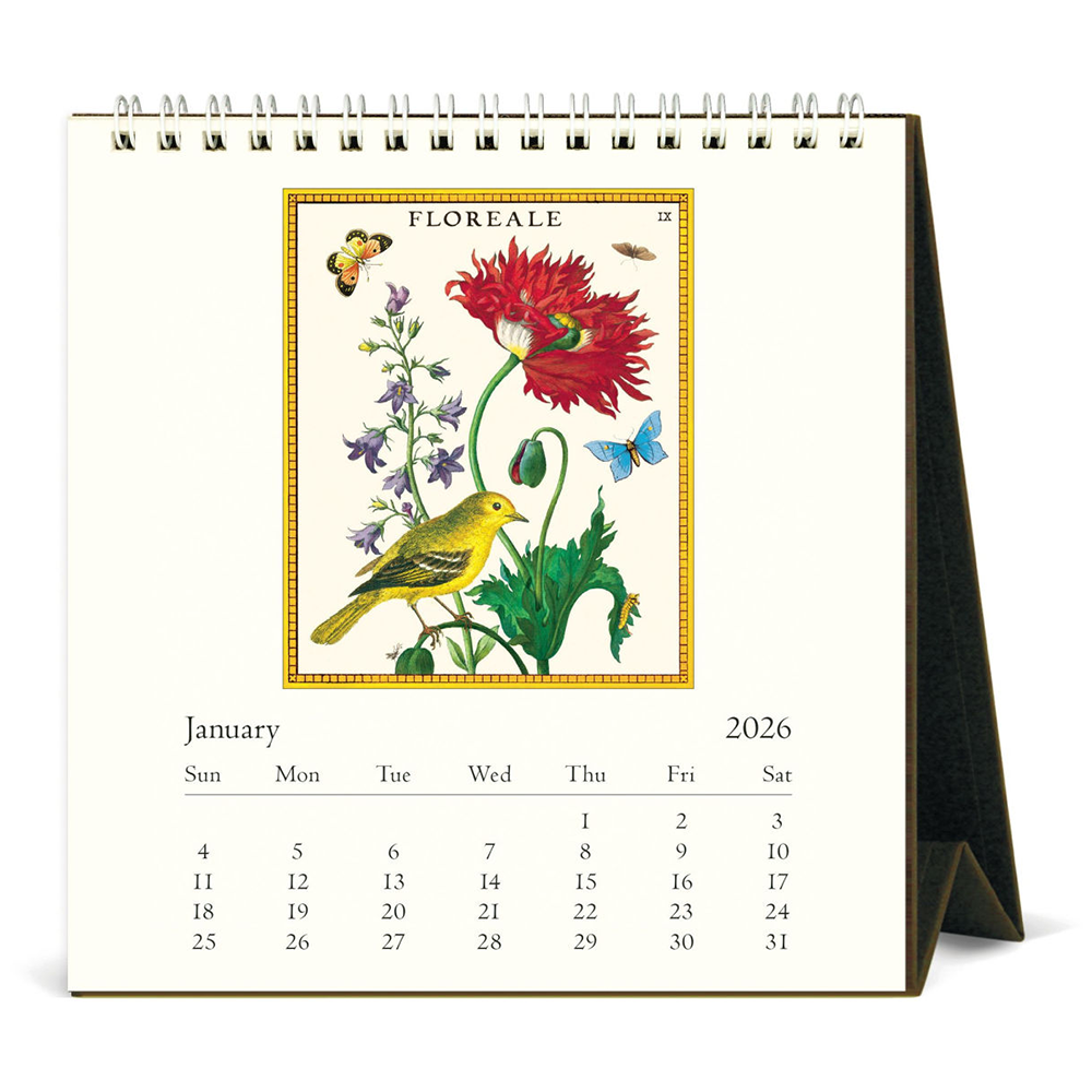 Cavallini 2026 Desk Calendar - Floreale