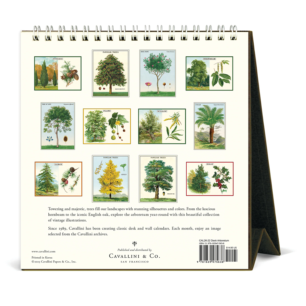 Cavallini 2026 Desk Calendar - Arboretum