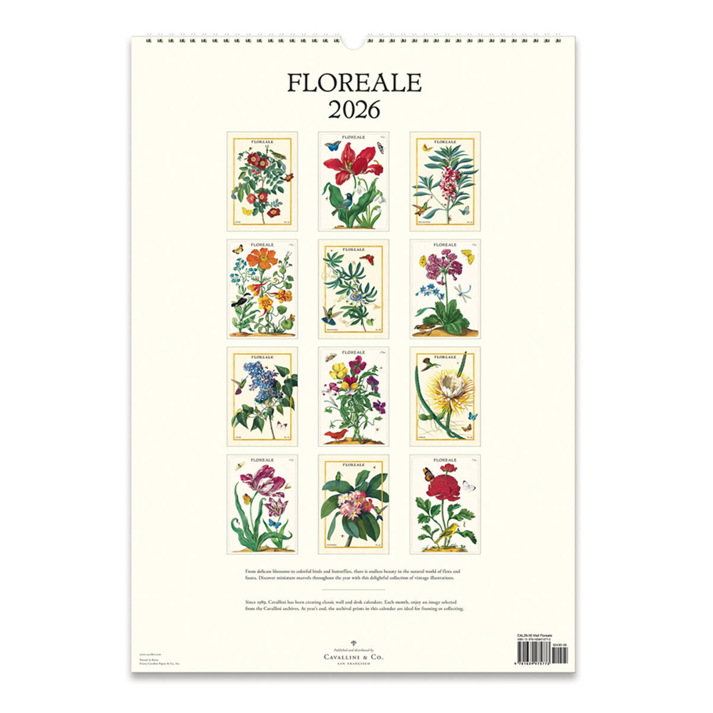 Cavallini 2026 Wall Calendar - Floreale