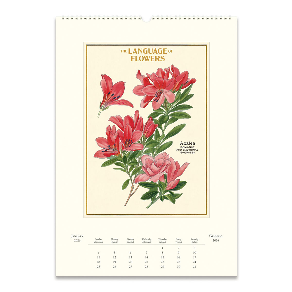 Cavallini 2026 Wall Calendar - Language of Flowers