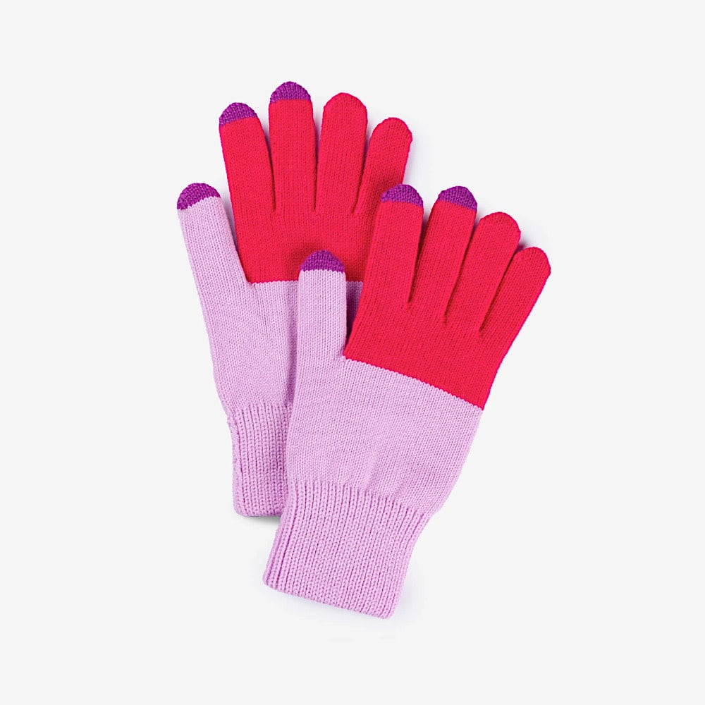 VERLOOP Knits VERLOOP Knits Colorblock Knit Touchscreen Gloves - Fuchsia/Lilac