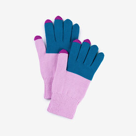 VERLOOP Knits VERLOOP Knits Colorblock Knit Touchscreen Gloves - Teal/Lilac