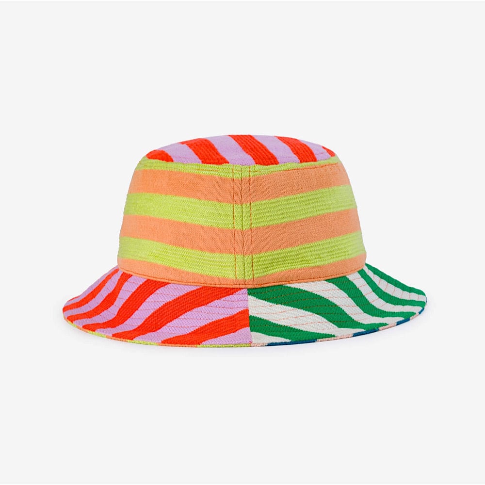 VERLOOP Knits Super Stripe Bucket Hat - Peach Cobalt
