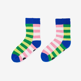 VERLOOP Knits VERLOOP Knits Super Stripe Knit House Socks - Lime Green
