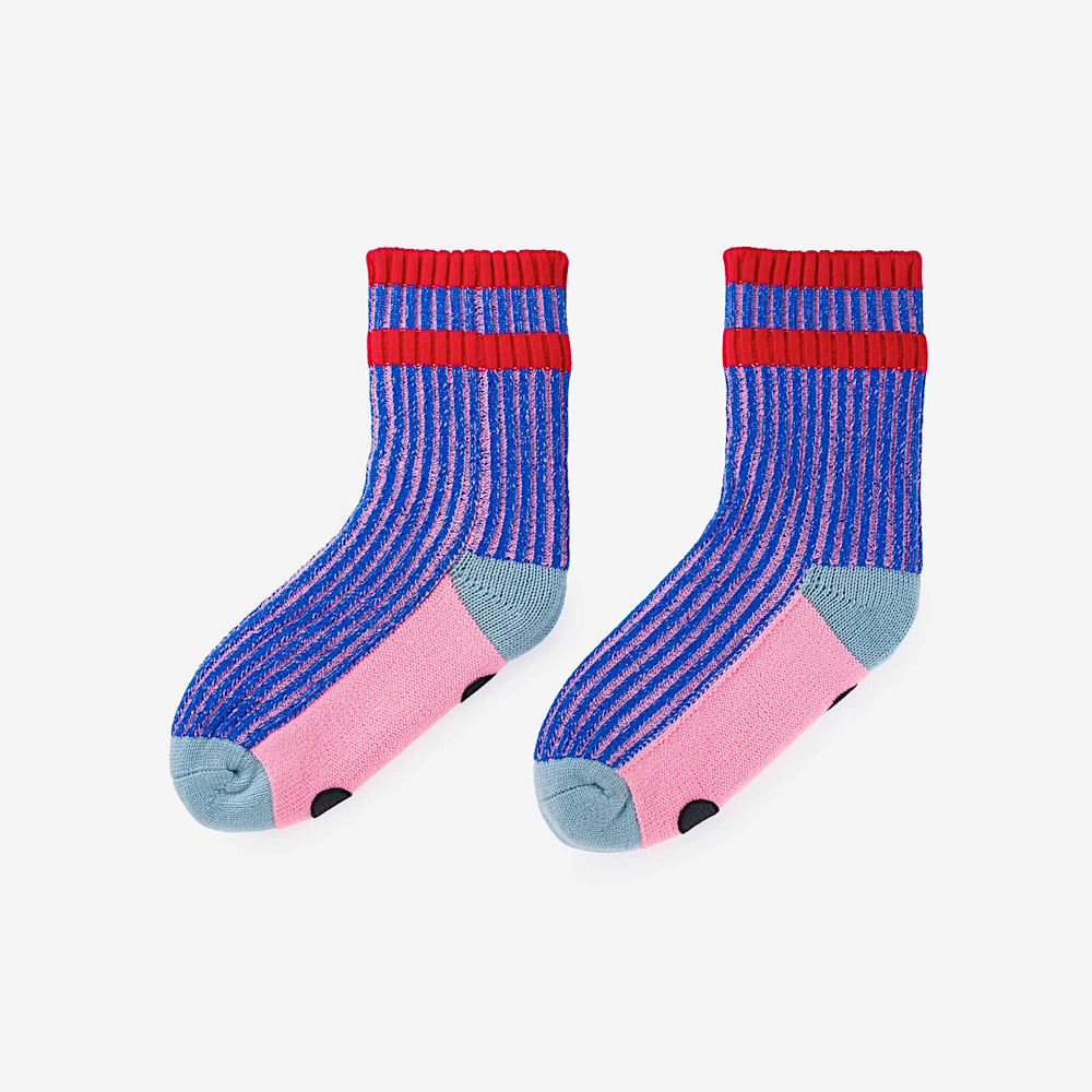 VERLOOP Knits Gym House Socks - Cobalt/Pink
