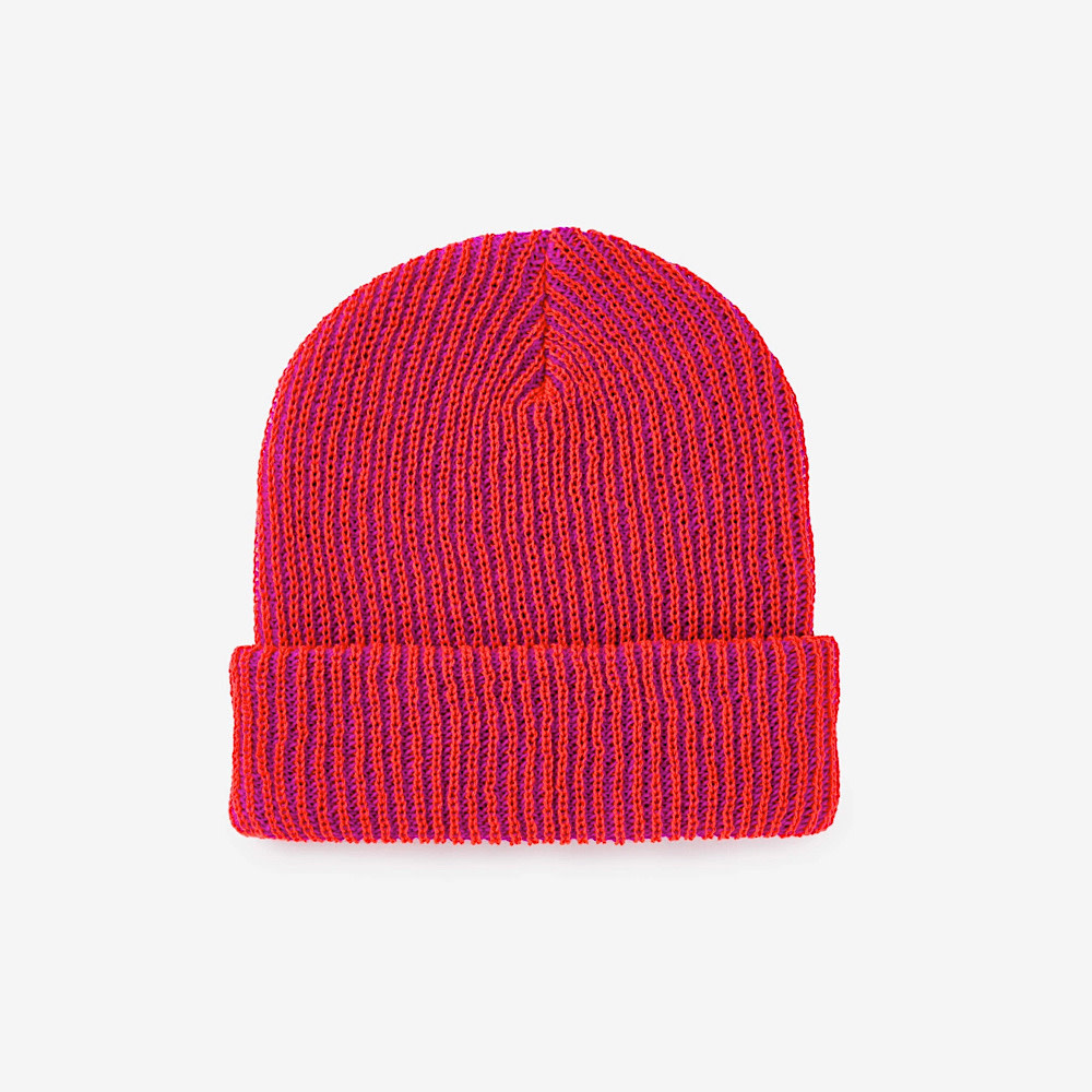 VERLOOP Knits Simple Rib Knit Beanie - Poppy Magenta