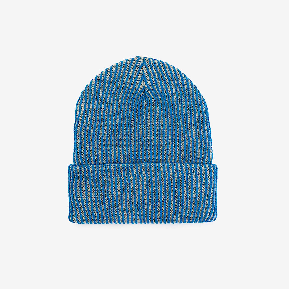 VERLOOP Knits Simple Rib Knit Beanie - Cobalt Sand