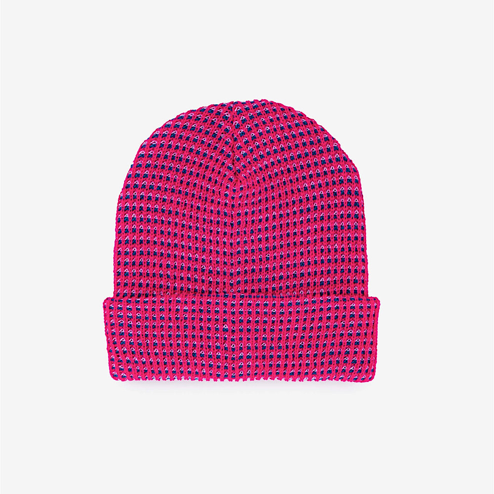 VERLOOP Knits Simple Grid Knit Beanie - Fuchsia